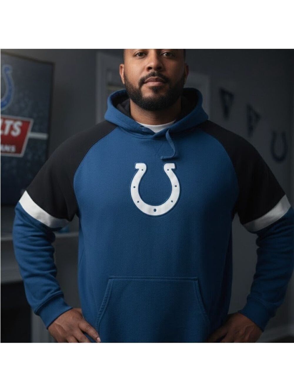 Colts Blue and Black Hoodie for Men